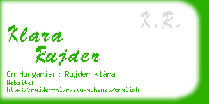 klara rujder business card